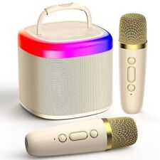 JYX Mini Karaoke Machine, Portable Bluetooth Karaoke Speaker with 2 Wireless ...