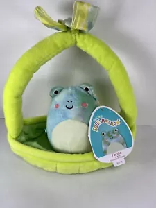 Squishmallows Cesto di Pasqua peluche solo rana Ferdie Kellytoy 2022 Animale di peluche - Foto 1 di 17