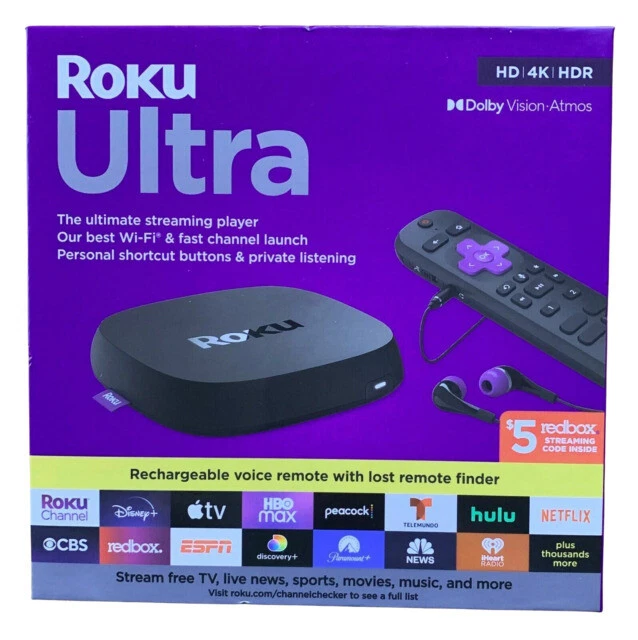Roku Ultra 2022 4K/HDR/Dolby Vision Streaming Device (Roku Voice Remote Pro with Rechargeable Battery)
