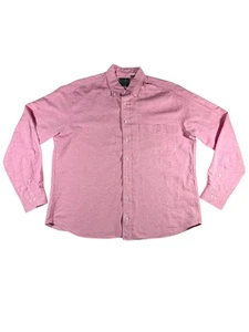 Gitman Bros Vintage Mens Shirt XLarge Pink Button Down Linen Blend Made in USA - Picture 1 of 10