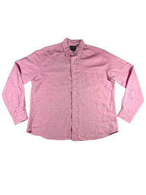 Gitman Bros Vintage Mens Shirt XLarge Pink Button Down Linen Blend Made in USA - Image 1 of 4
