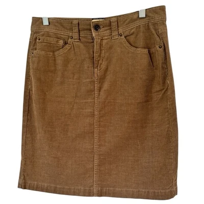 Bass Brown Corduroy Knee Length Pencil Skirt Light Brown Size 2 Retro Hippie - Image 1 of 4