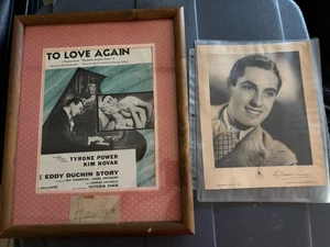 TYRONE POWER signed Autogramm mit Noten To love Again und Head Shot - Bild 1 von 4