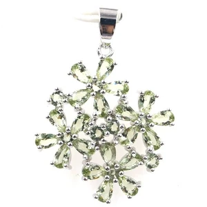 SheCrown Charming Green Amethyst Ladies Present Silver Pendant - Bild 1 von 2