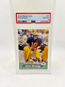 2000 PSA 8 Wolverines Tom Brady Gold Zone #37 NM-MT Press Pass Card #120309855 - Picture 1 of 2