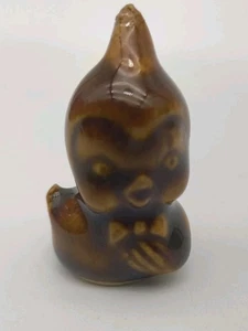 Vintage Obskure Mini Keramik Figur Mini Ente Mir Mütze Ca 5 Cm Hoch - Picture 1 of 4