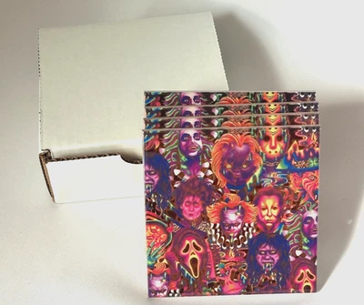 Juego de 4 montañas rusas de cerámica, películas de miedo, Michael Myers, Scream, IT, Freddy, Jason Foto 1 de 4