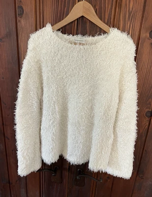 Suéter Pullover Mansur Gavriel Seda Tejido Difuso Marfil Barco Italia Prístino S Foto 1 de 4