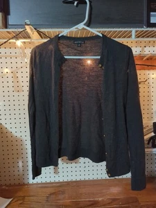 Mujer J. Crew Botón Gris Cárdigan Suéter M Mezcla Lana Merino - Imagen 1 de 9