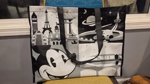 Disney Parks Black Epcot Mickey & Attractions Large Reusable Tote Bag - Picture 1 of 9
