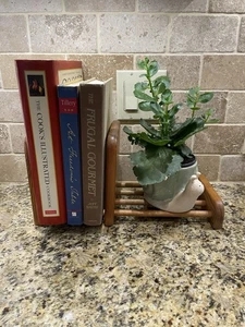 Vintage Wood Sliding Tabletop Book Display Rack - Picture 1 of 3