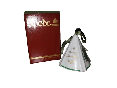 Antiguo adorno de pirámide de árbol de Navidad Spode hueso fino China/Inglaterra Foto 1 de 4