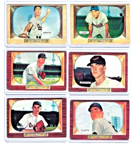 Lot of 6 1955 Bowman Baseball  #55 56 108 215 216 244 -all in GOOD CONDITION! - Picture 1 of 8