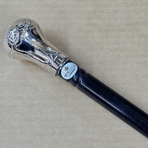 Sliver Brass Solid Round head handle Wooden Walking Stick Cane for Male/Female - Picture 1 of 9