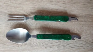 Tenedor y cuchara plegable turística vintage URSS - Imagen 1 de 9