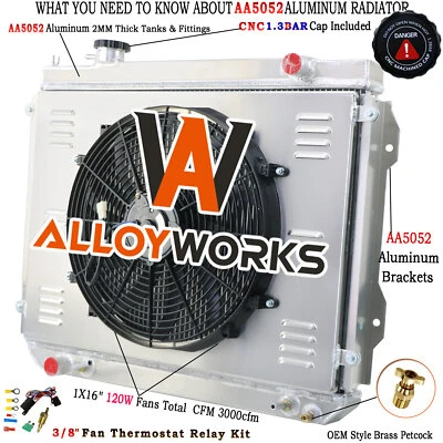 3 Row Radiator Shroud Fan For 1995-2004 2002 2003 Toyota Tacoma 2.4L 2.7L - Image 1 of 4