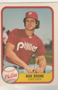 FREE SHIPPING-MINT TO NRMINT-1981 Fleer #4 Bob Boone Phillies PLUS BONUS CARDS