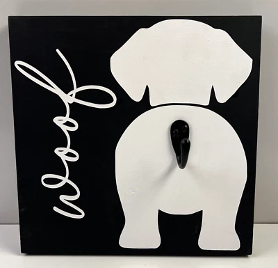 "Letrero de madera para perros - Correa y soporte para collar para perro placa de madera 9,25"" x 9,5""" Foto 1 de 4