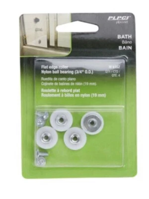 2 X Prime-Line Products M 6152 rodillo para gabinete de bañera, 3/4 pulgadas, paquete de 4, blanco Foto 1 de 3