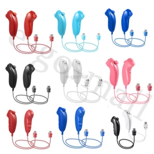 2 PCS Nunchuck Wii Nunchuk Video Game Controller for Wii & Wii U Wii remote - Picture 1 of 40