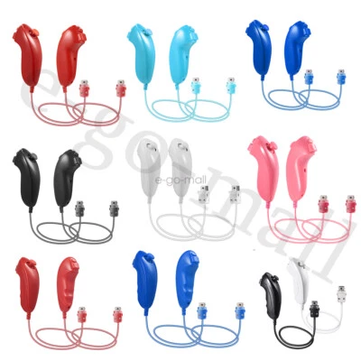 2 PCS Nunchuck Wii Nunchuk Video Game Controller for Wii & Wii U Wii remote - Image 1 of 4