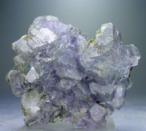 SUPERB LAVENDER FLUORITE CRYSTALS w PYRITE, CALCITE, YAOGANGXIAN, CHINA - Picture 1 of 3