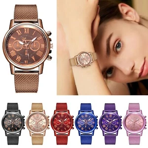 Relojes para mujer Movimiento de cuarzo Niñas Damas Reloj de pulsera PVC Malla Cinturón Reloj - Imagen 1 de 25