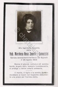 Biglietto Commemorativo in memoria della marchesa Rosa Zenetti Camozzini - 1923 - Foto 1 di 2