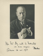 MUSSOLINI RITRATTO CON DEDICA DA INCORNICIARE DUCE