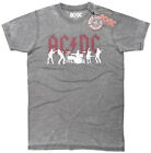 AC DC T Shirt Silhouettes Official Red Band Logo Grey Burnout New S - 2XL