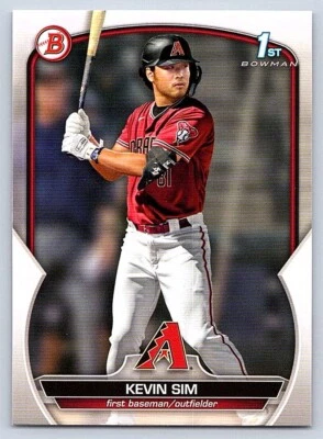 KEVIN SIM  DBACKS RC 1st card   2023 BOWMAN DRAFT #BD-16 - Image 1 of 2