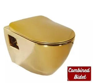 Creavit Terra vergoldet Kombi-Bidet Wandaufhängung Pfanne WC Toilettensitz - Bild 1 von 17