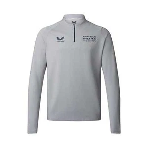 Red Bull Racing F1 Men's Lifestyle Quarter Zip Midlayer - Grey/Night Sky - Picture 1 of 22
