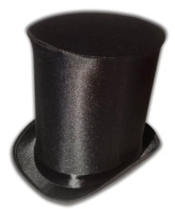 Deluxe BLACK EXTRA TALL TOP HAT Magician Magic Prop Adult Costume Lincoln Bell - Picture 1 of 24