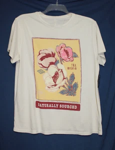 Lucky Brand Women's XXL "Naturally Sourced" Graphic on Ivory Tee Shirt Top NWT - Picture 1 of 3