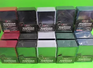 500 BCW TOPLOAD CARD HOLDERS w/color border , WHITE, RED, BLUE, BLACK,GREEN, 3X4 - Picture 1 of 4