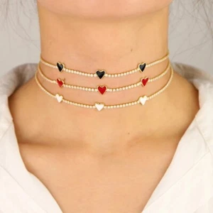 Collar Mujer Oro Dorado Corazón Rojo Circonia 18 Quilates K5551D - Imagen 1 de 3