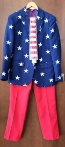 Herren ~Opposuits~ 🇺🇲 Patriotischer Anzug rot/weiß/blau Sterne & Streifen NEU Gr. 34 - Bild 1 von 11