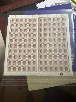 Sello de Hong Kong Scott #154, 1c, marrón, hoja completa de 120, MNH, Foto 1 de 4