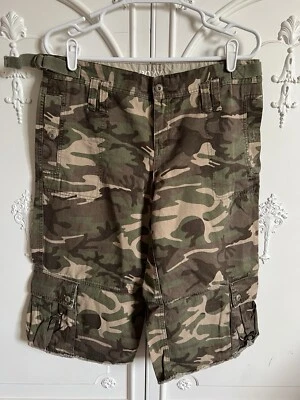 Y2K NWT Roxy SZ 7 Camo Cargo Cut Off Shorts Junior Womens - Image 1 of 4