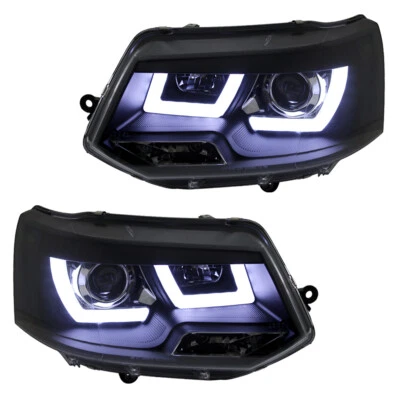 Scheinwerfer LED Lightbar Tagfahrlicht für VW T5 GP Facelift Bj. 09-15 Schwarz - Bild 1 von 4