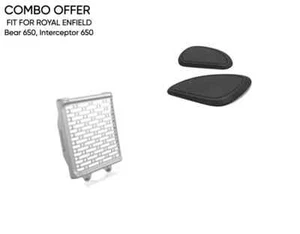 Combo Offer Oil Cooler Guard | Tank Pads Fit for Royal Enfield Bear, Interceptor - Picture 1 of 3