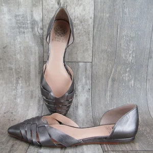 Vince Camuto Hallie Flats Woven Steel Leather d'Orsay Womens Sz 8.5 M - Picture 1 of 11