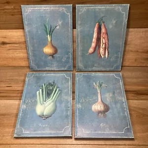Set Stampe Tela Fabrice de Villeneuve Arte Verdure Cucina 8""x11,5"" con/COA - Foto 1 di 14