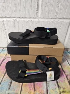 Teva Midform Universal Pride Walking Sandals UK 10 Men's RRP £55 Black / Rainbow