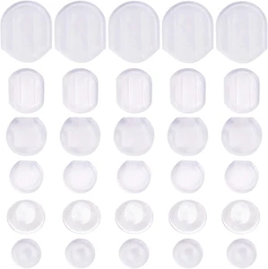 Earring Pads,60 Pieces 6 Sizes Comfort Earring Cushions Pads Silicone for Clip-O - Picture 1 of 12