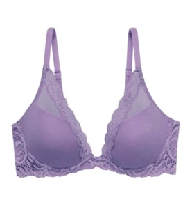 NATORI 730023 Feathers Contour Plunge Bra Purple New Size 32G - Picture 1 of 8