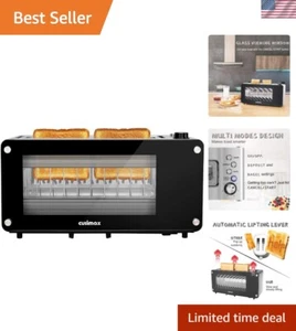 Toaster 2 Slice, Toaster Long Slot with Glass Window Bagel Toasters, Artisan ... - Picture 1 of 8