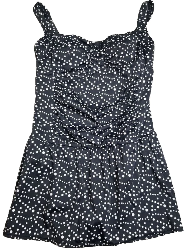 Traje de baño clásico Jantzen traje de baño 10 negro soporte de copa control de cintura 1 pieza Foto 1 de 4