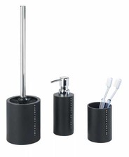 WENKO 3er Bad Accessoires DIAMOND Seifen Spender Zahnbecher Toiletten Bürsten WC